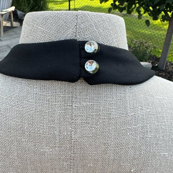 Vintage 70s Maxi Dress Black V-Neck Empire Waist Witchy Halter Gown - Picture 8 of 13